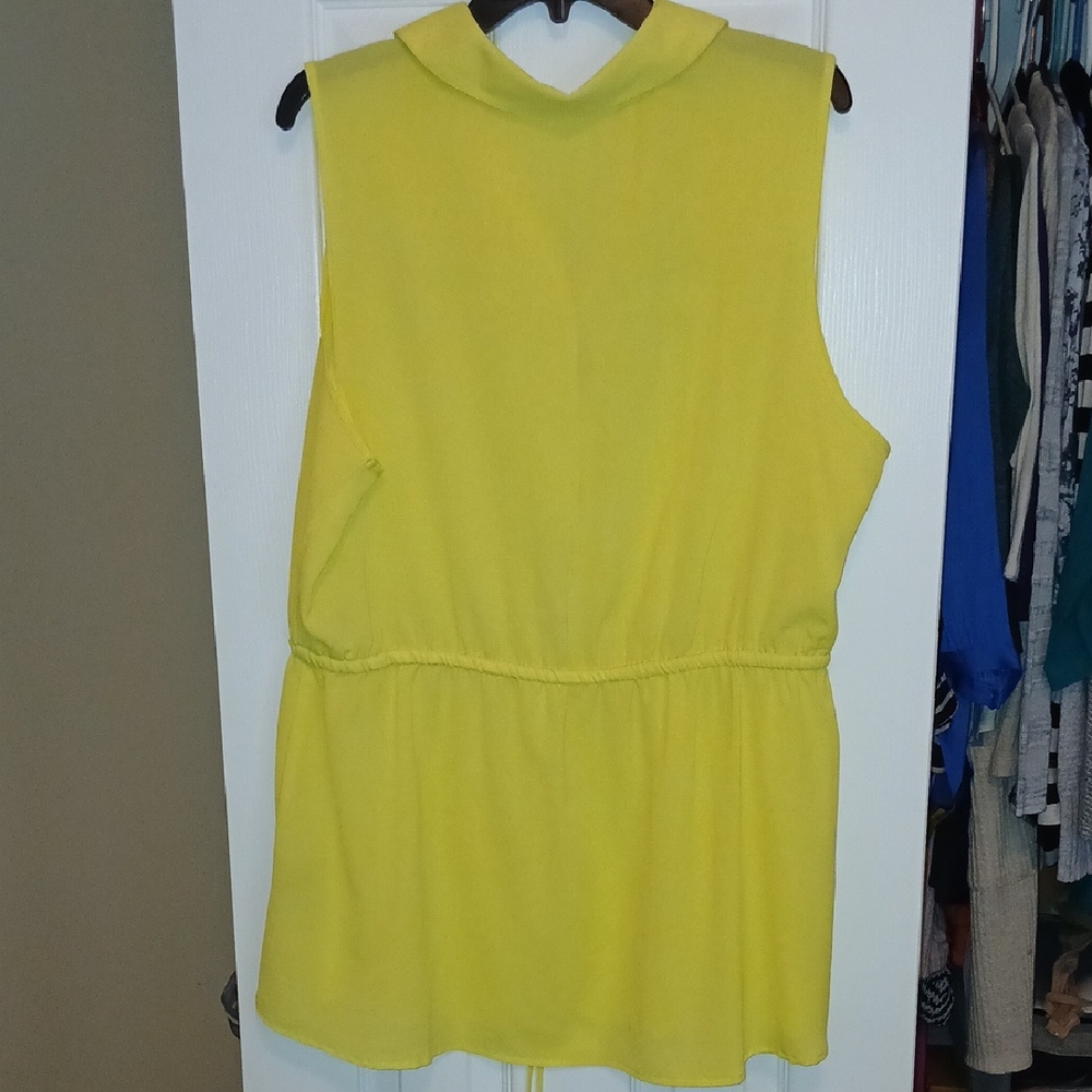 Unique Spectrum Vibrant Yellow Sleeveless Tunic - Picture 4 of 6